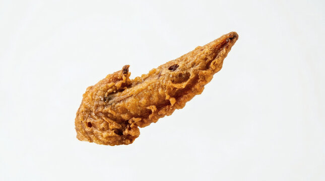 Crispy fried chicken strip closeup.