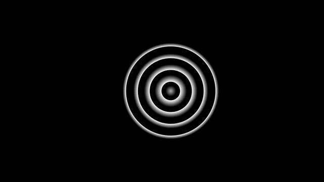 Abstract Digital Futuristic Radio Wave Animation on a black background. and Radio Wave