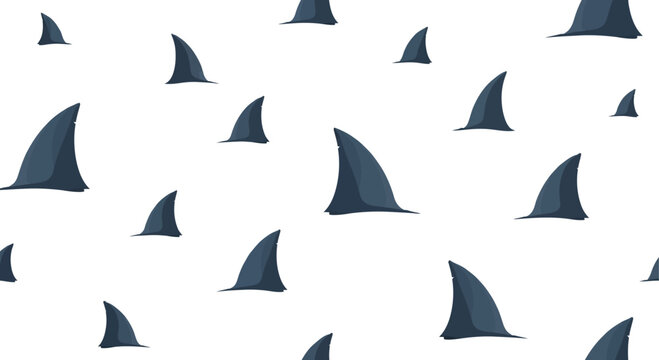 Shark fin illustrations for oceanic designs