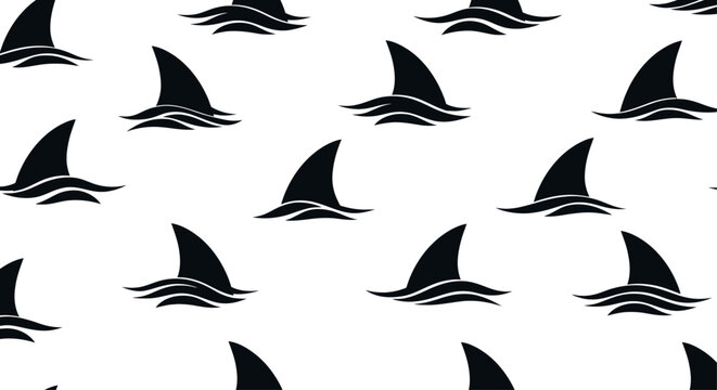 Shark fin silhouette pattern
