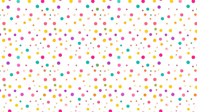 Scattered colorful confetti pattern on a white background, festive celebration elements, abstract party decoration