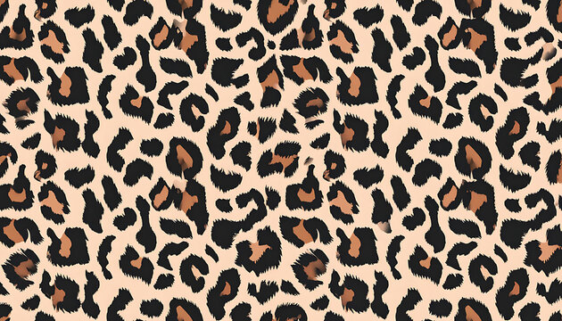 Seamless leopard print pattern, wild animal skin texture, natural camouflage design, animalistic motif, exotic fashion fabric