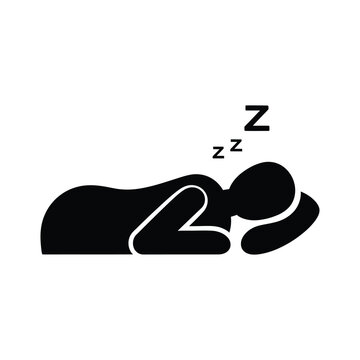 Man Sleeping on Side Silhouette.
