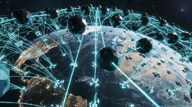 Space satellites orbiting Earth emphasizing the majestic scale of the natural world