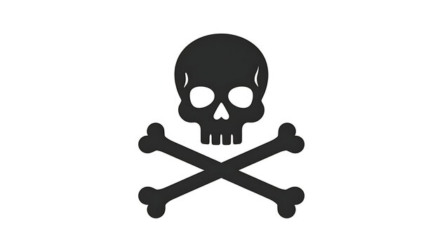 Simple skull and crossbones icon on a white background, representing danger or poison