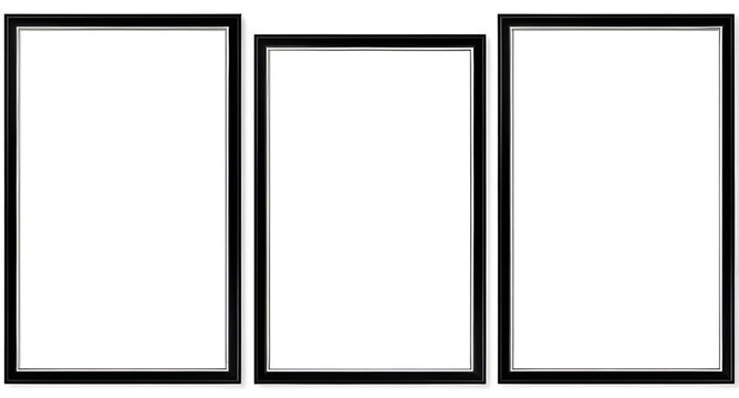 blackframes, triptych, frames, frame, pictureframe, photoframe, wallart, gallery, display, border, decorative, isolated, template, mockup, artwork, vector, illustration