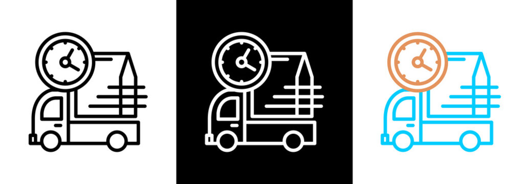 Fast Delivery on white and black background