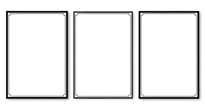 triptych, blackframes, frames, frame, pictureframe, photoframe, wallart, gallery, display, border, decorative, isolated, template, mockup, artwork, vector, illustration