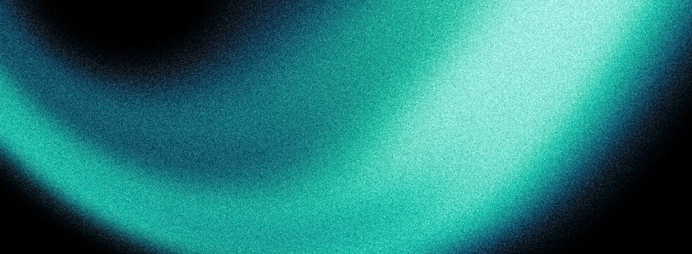 Dark blue green glowing grainy gradient background, black noise texture backdrop for webpage header, banner or digital wallpaper design