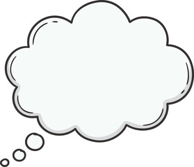 Hand-drawn thought bubble vector, fluffy cloud speech balloon with black outline, comic style dream bubble for dialogue and creative thinking © SanaMuhyUdDin