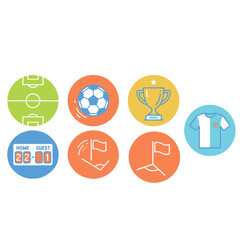 Football Stadium Match Day and Tournament Objects Icon Set  © Setelar