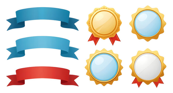 awardicons, achievementbadges, rewardsymbols, recognitionicons, badges, ribbons, stars, trophy, excellence, success, winner, honor, certificate, merit, iconset, vector, collection