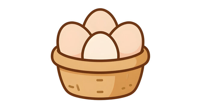 eggsicon, eggsinbasket, basketofeggs, eggbasketicon, farmfresh, poultry, breakfast, food, organic, rustic, agriculture, ingredient, kitchen, icon, vector, illustration, isolated