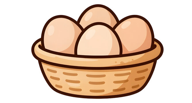 basketofeggs, eggsinbasket, eggbasketicon, eggsicon, farmfresh, poultry, breakfast, food, organic, rustic, agriculture, ingredient, kitchen, icon, vector, illustration, isolated