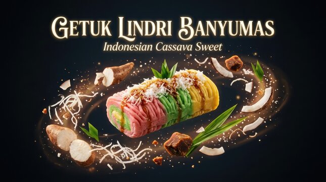 Getuk Lindri Banyumas - Delicious Indonesian Cassava Sweet Dessert with Coconut.