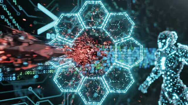 Futuristic spaceship in digital space symbolizing digital transformation and future innovation