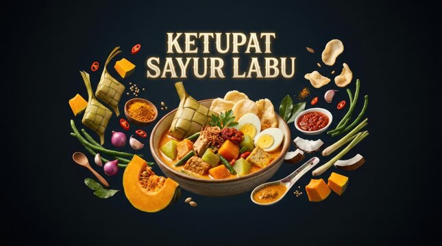 Delicious Ketupat Sayur Labu - A Culinary Delight with Fresh Ingredients.