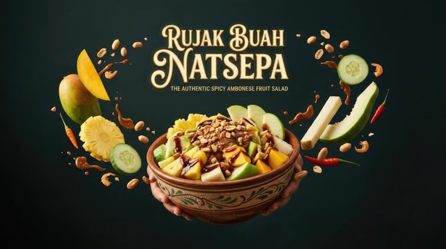 Delicious Indonesian Fruit Salad with Nuts and Spices, Culinary Delight.