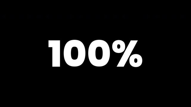 Animated Percentage Counter 0 to 100 Percent, Alpha Channel

