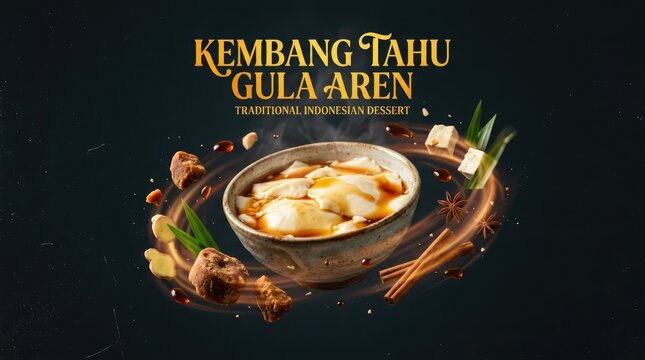 Delicious Kembang Tahu Gula Aren Dessert with Traditional Indonesian Ingredients.