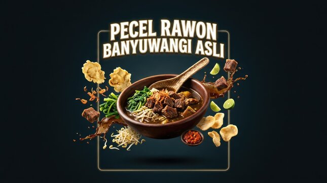 Delicious Pecel Rawon Banyuwangi Asli - Authentic Indonesian Culinary Delight.