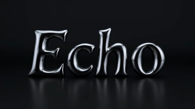 3D Metallic Echo Text Typography with Magnifying Glass Animation