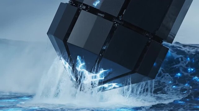 Large structure in ocean waves symbolizing dynamic movement and artistic expression