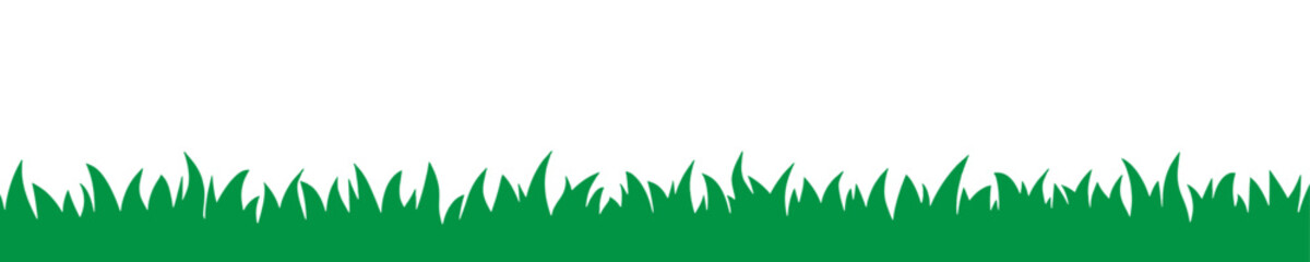 Fresh and vibrant green grass border illustration, perfect for symbolizing nature, growth, and the arrival of spring in various digital and print designs © oky