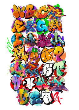 Graffiti alphabeth letters font 
