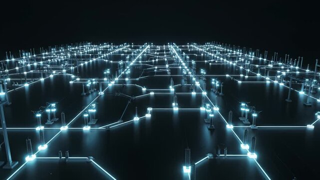 Futuristic energy network with glowing connections symbolizing digital transformation and future innovation