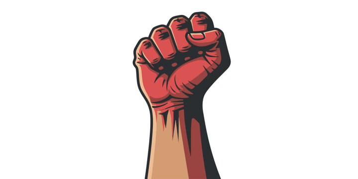 Raised Fist Symbolizing Protest and Strength.