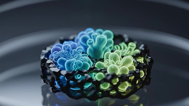 Colorful crystalline structure with glowing elements perfect for UI/UX elements and digital motion graphics