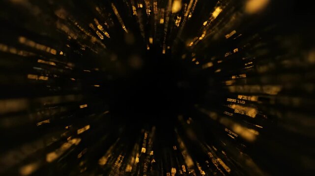 Golden Bitcoin coin on black background ideal for creative backgrounds and modern web design