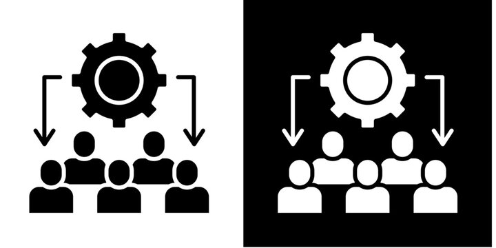 Global Workforce  Icon Set White Glyph Style Collection