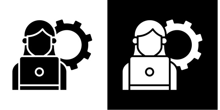 Freelance Support  Icon Set White Glyph Style Collection