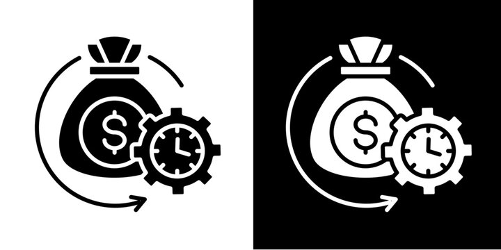 Time Zone  Icon Set White Glyph Style Collection