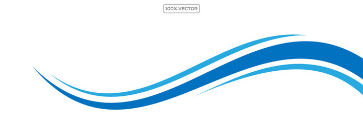 Blue flow of wavy lines, abstract waves background. Vector waves template © hadi