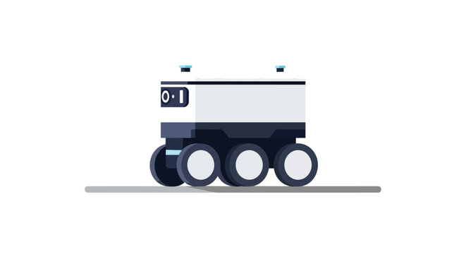 Modern Autonomous Self-Driving Delivery Robot for Smart Logistics and Package Transport Illustration