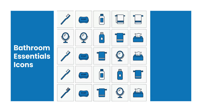 The S01_a_cleanprofessional.eps image showcases various bathroom essentials icons neatly arranged on a clean surface.