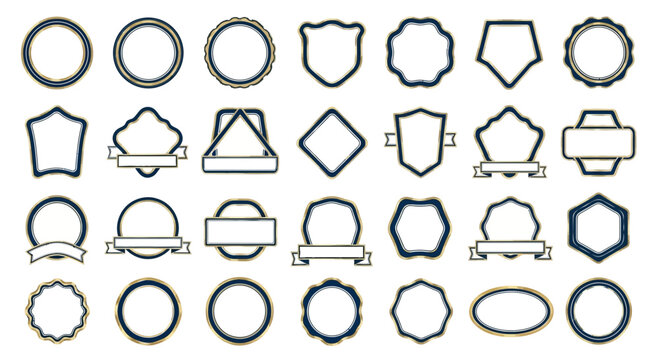 Blank Emblem Frames Collection: Shields, Circles, Badges for Design & Branding