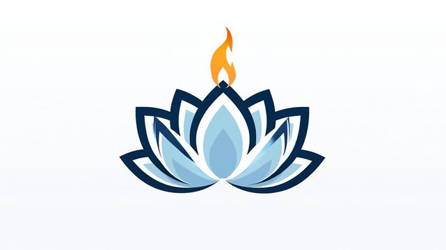 Lotus Flower with Flame - Symbol of Purity and Enlightenment.