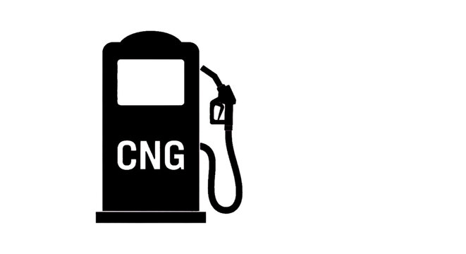 Minimal black silhouette icon, simple flat vector, bold black shape, no, no shading cng fuel pump icon on a, flat icon style