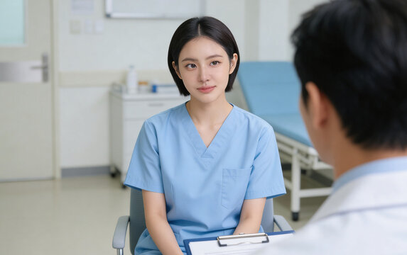 Asian woman cancer survivor consulting doctor in hospital, healthcare and emotional support concept.