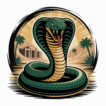 Green Snake Cobra Reptile Animal.