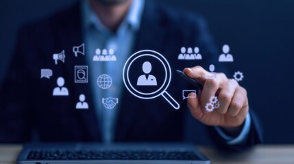 Fototapeta premium Recruitment and hiring professional using digital hr tools for talent management