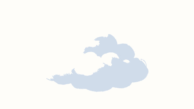 Soft Textured Pastel Illustration of a Single Fluffy Warm-Backlit Cumulus Cloud Isolated on Clean Minimal White Background, Gentle Dreamy Mood