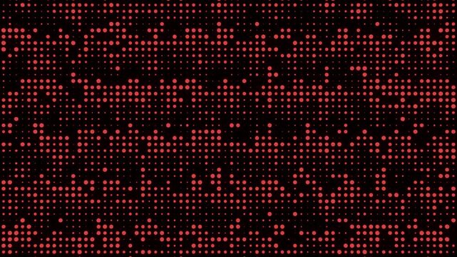 Red Pixel Dash Noise Flickering Across Dark Digital Screen

