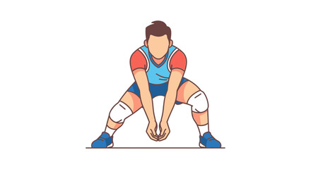 Fototapeta premium Volleyball player in action vector illustration white background copy space
