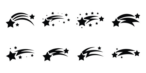 Happy New Year 2026 shooting star icons silhouette celebration vector illustration © MDRifat