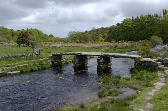 Clapper Bridge Postbridge Dartmoor National Park Devon England